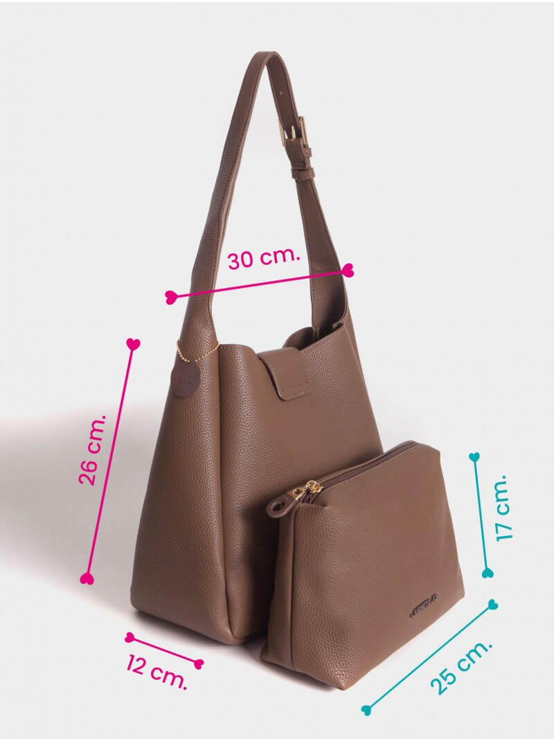 Cartera Marrón tipo Bucket Mediana Lina
