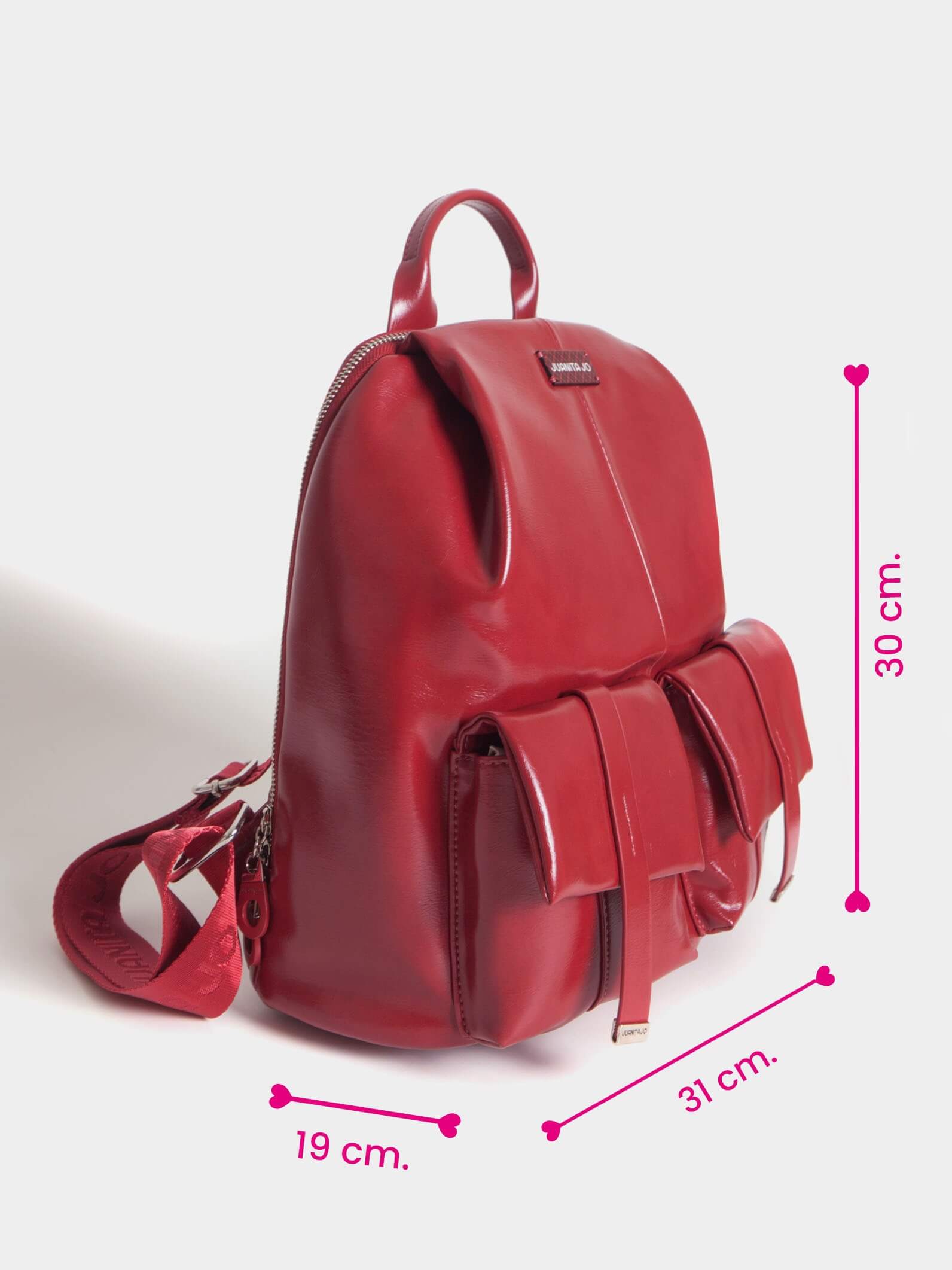 Mochila Roja efecto Charol Roxie