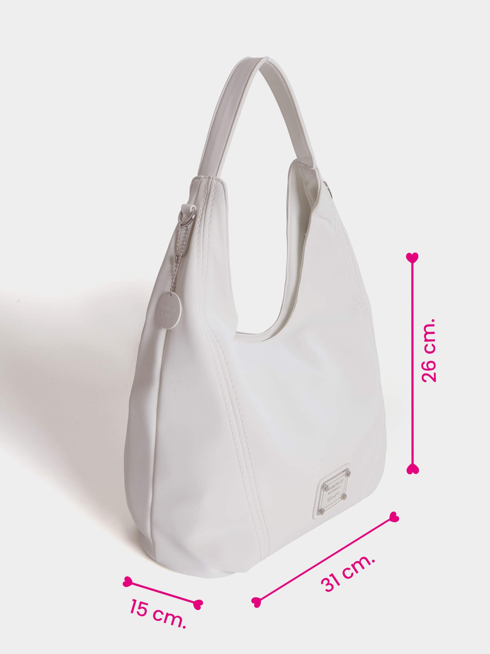 Cartera tipo Hobo Blanca Mediana Nala