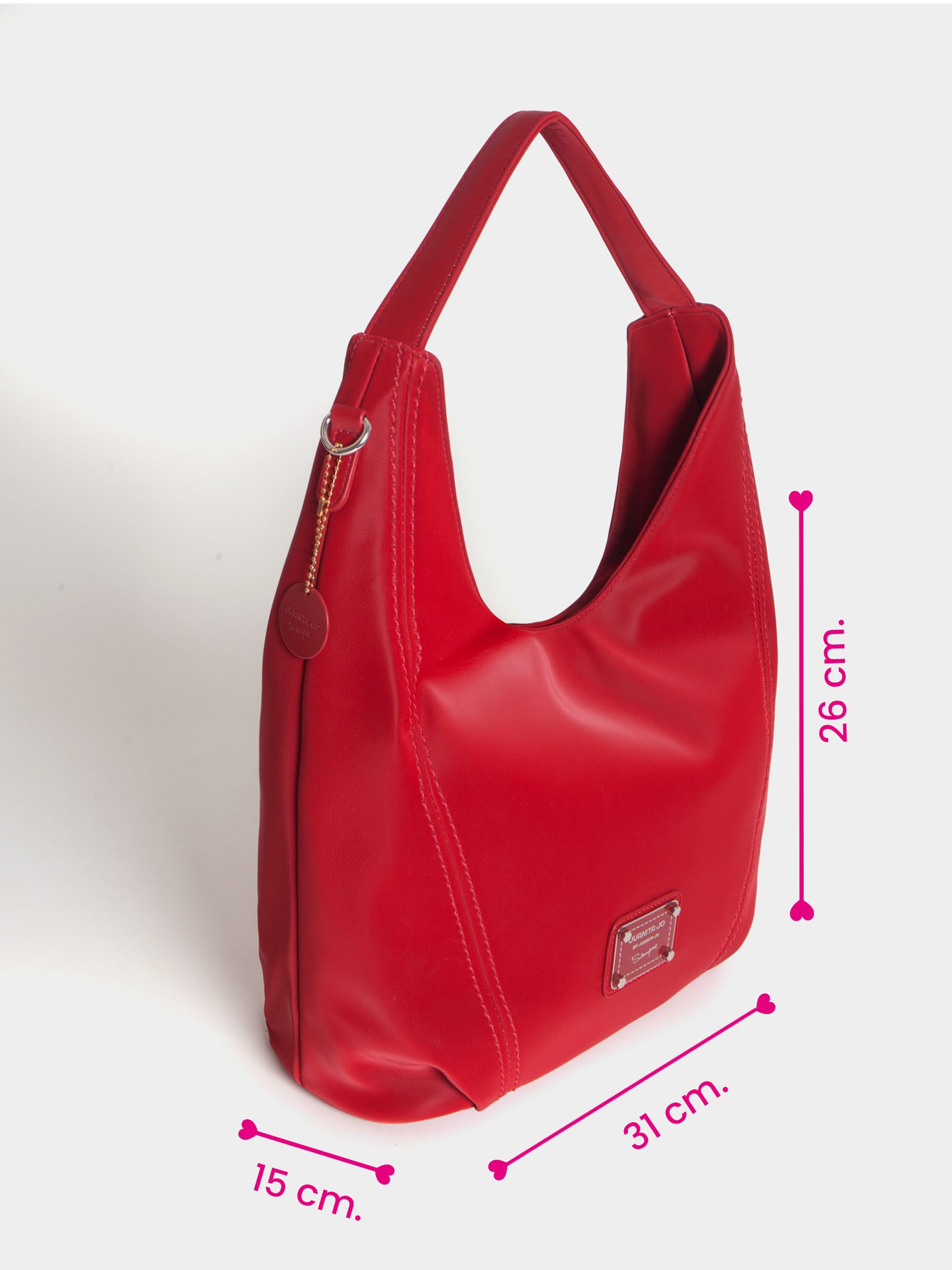 Cartera tipo Hobo Roja Mediana Nala