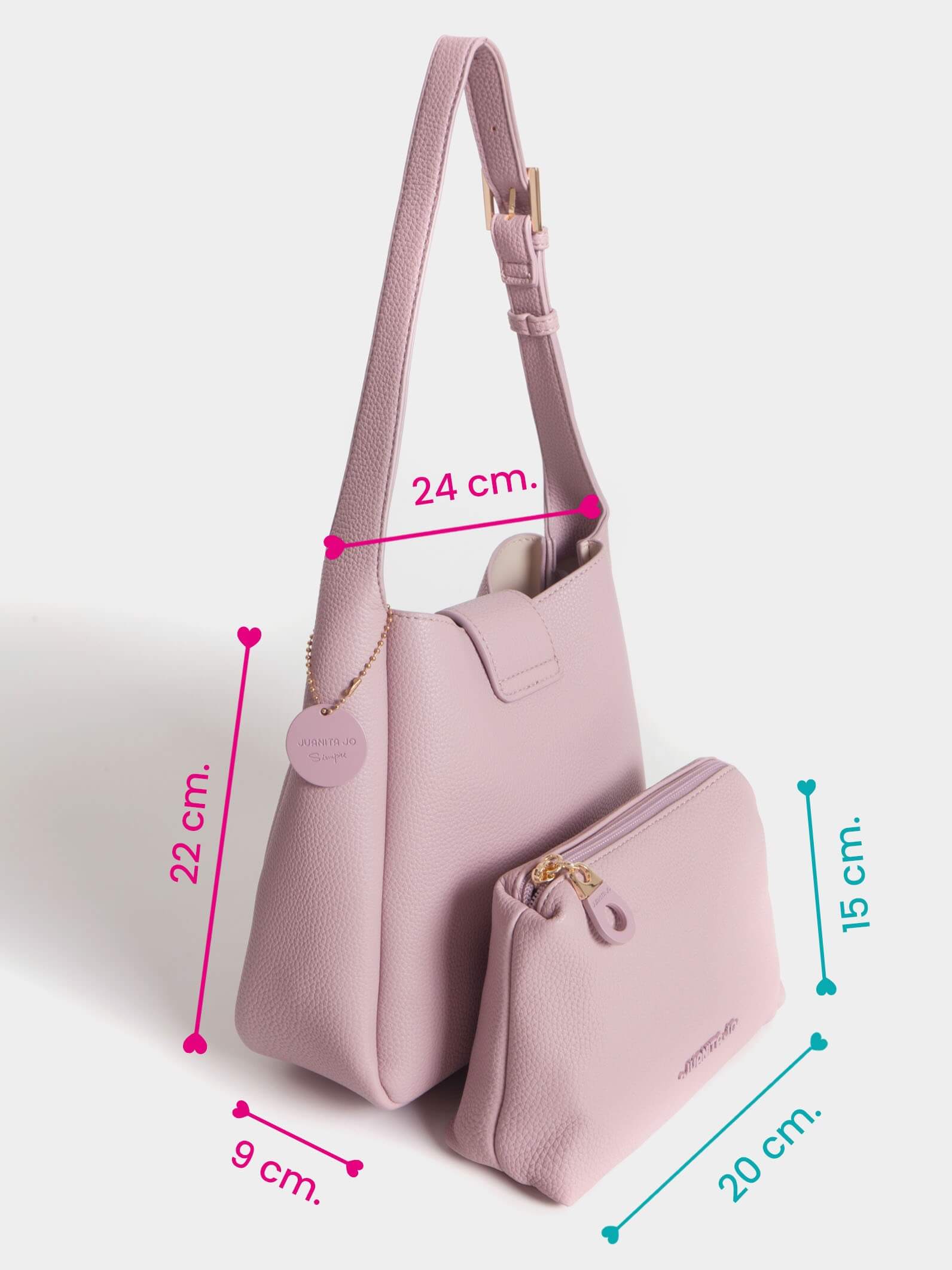Cartera Rosa tipo Bucket Chica Lina