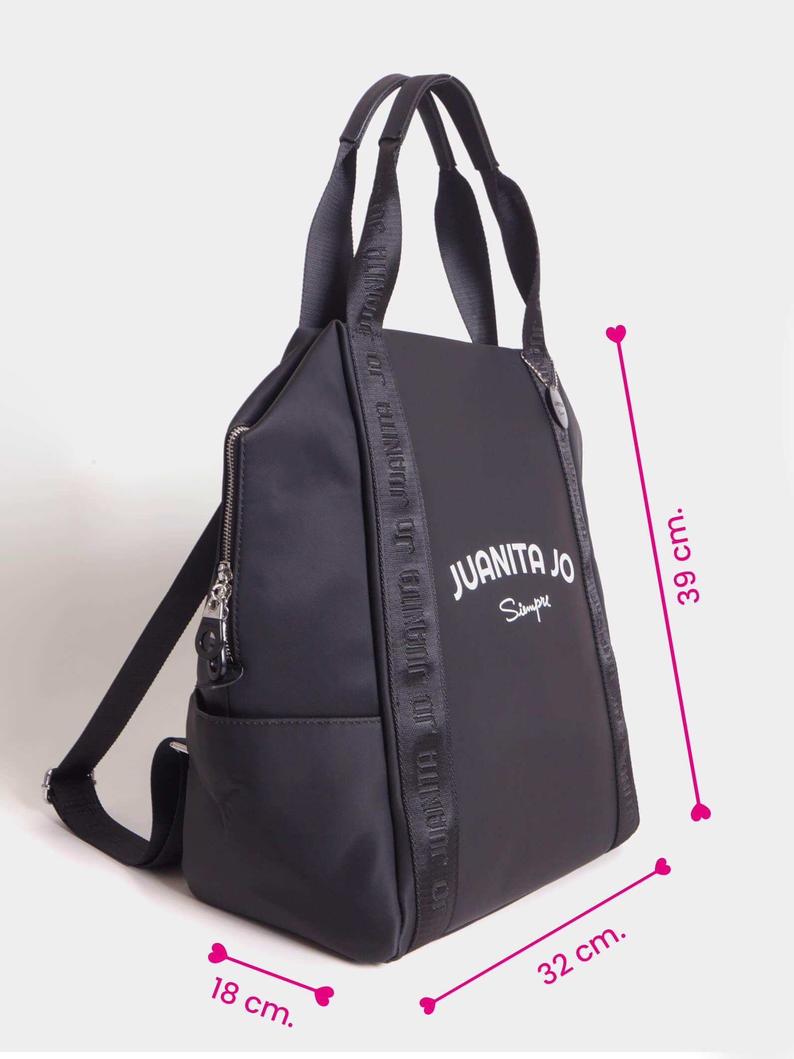 Mochila y Cartera Negra 2 en 1 Fio