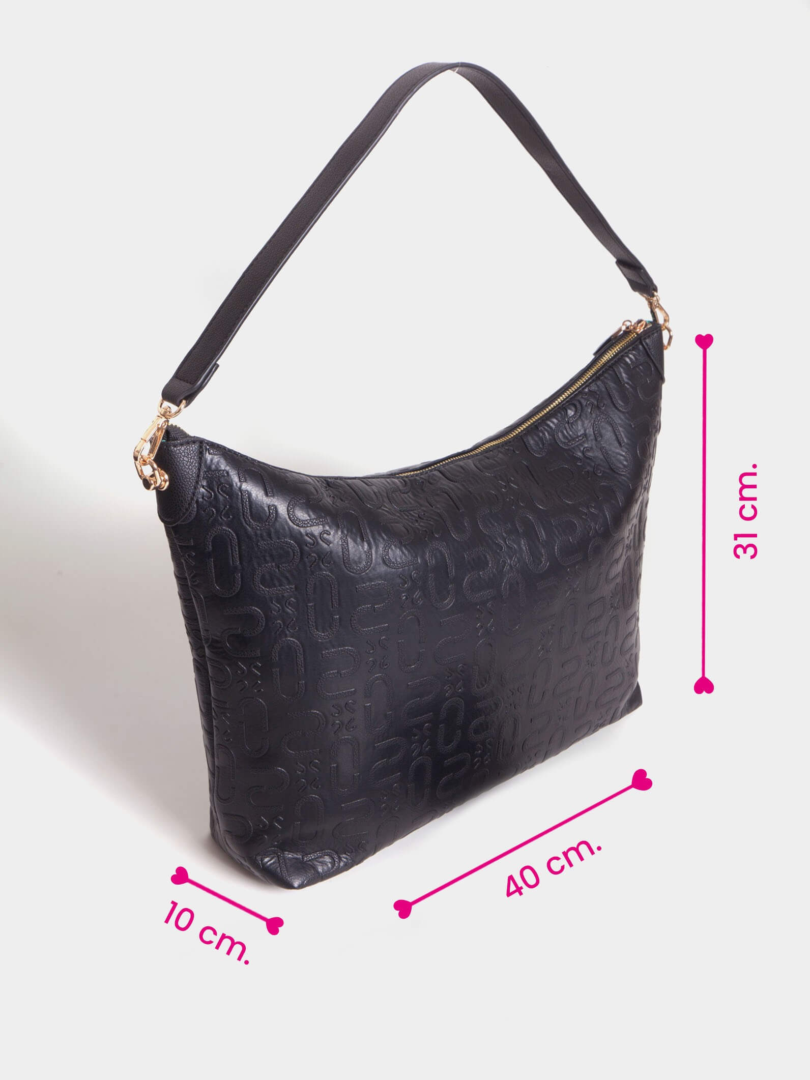 Cartera porta Notebook Negra Monogram