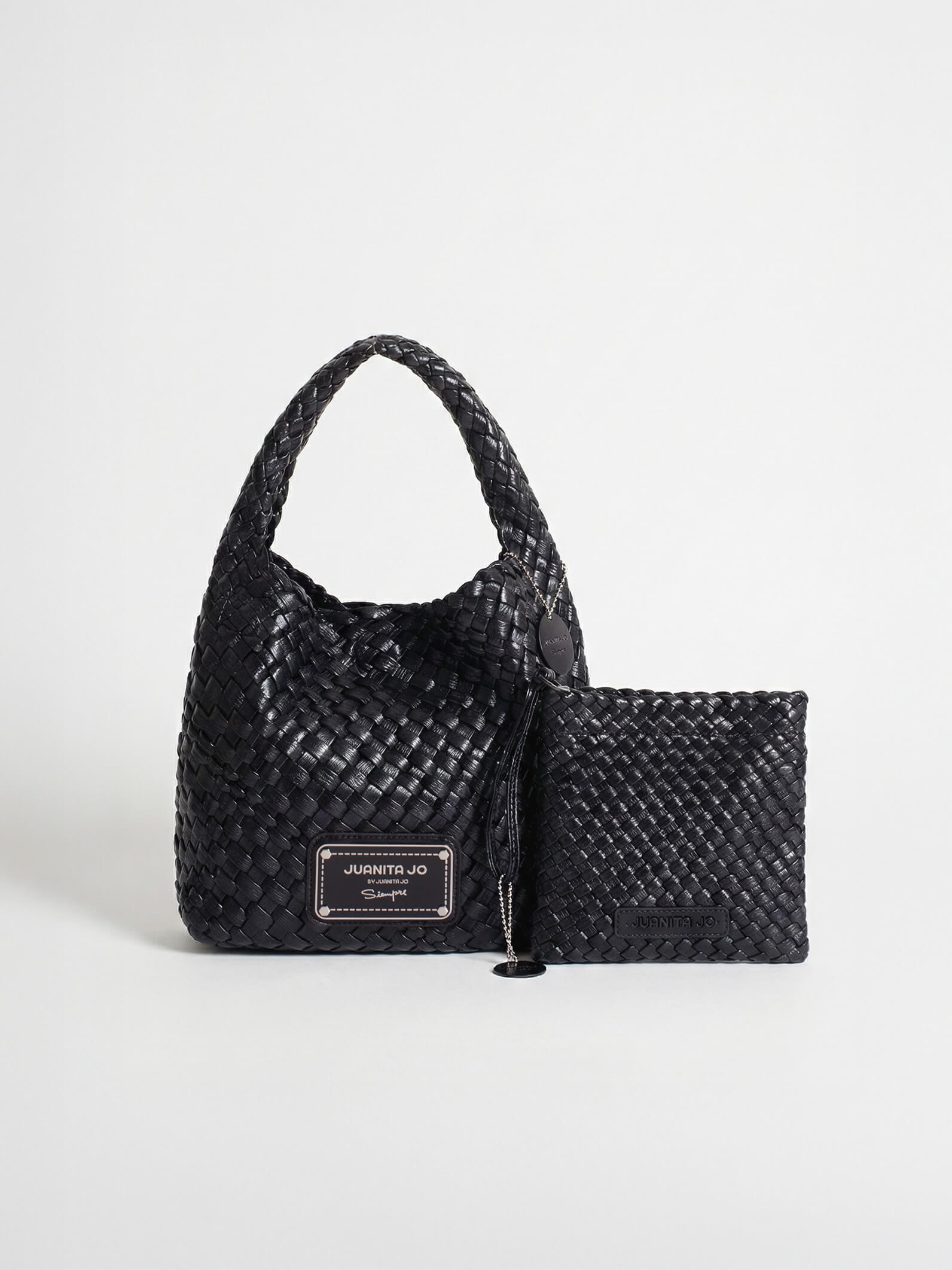 Set Lazo: Cartera chica + Sobre pouch cuadrado Negro