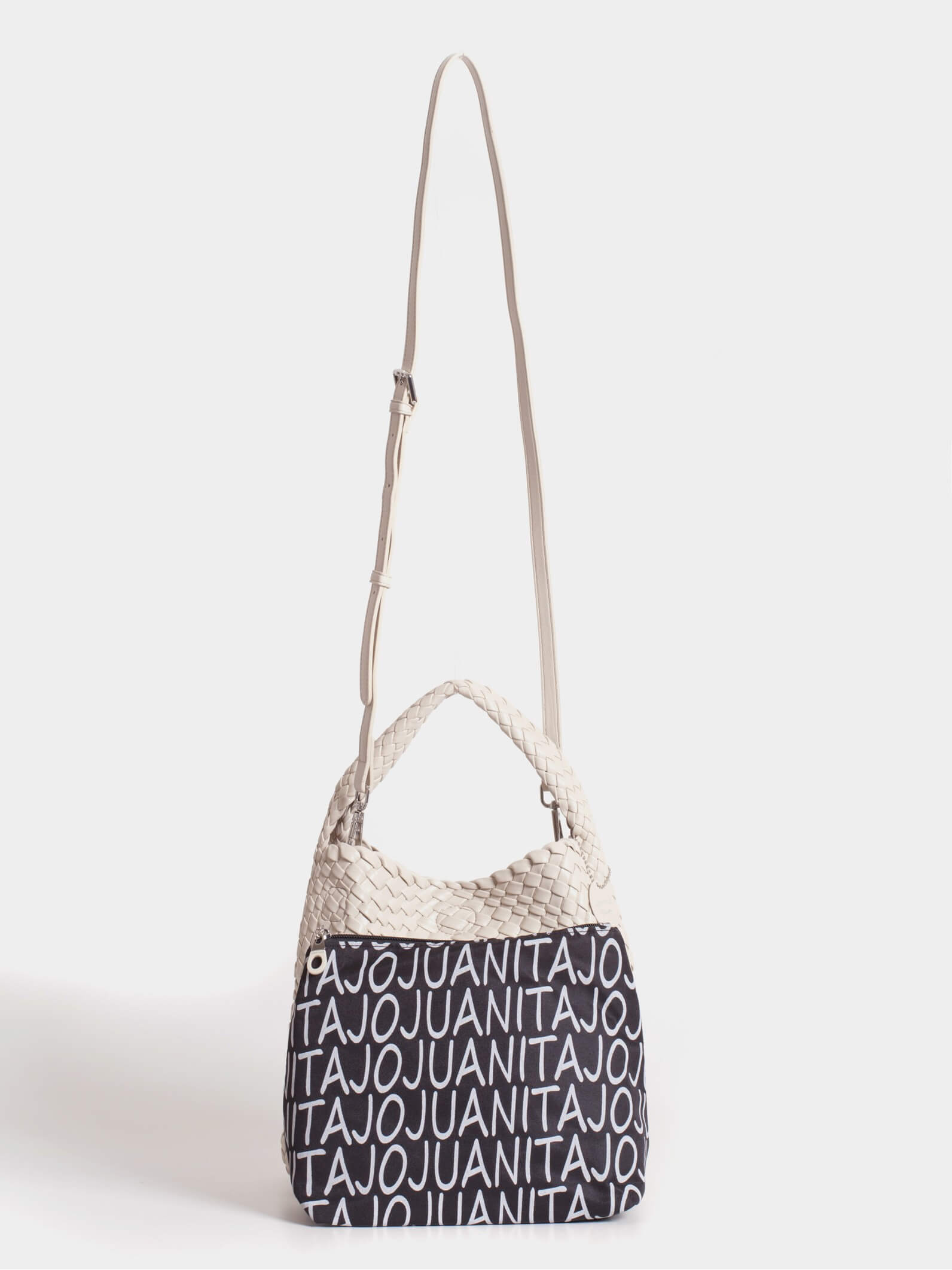 Set Lazo: Cartera chica + Sobre pouch cuadrado Crema