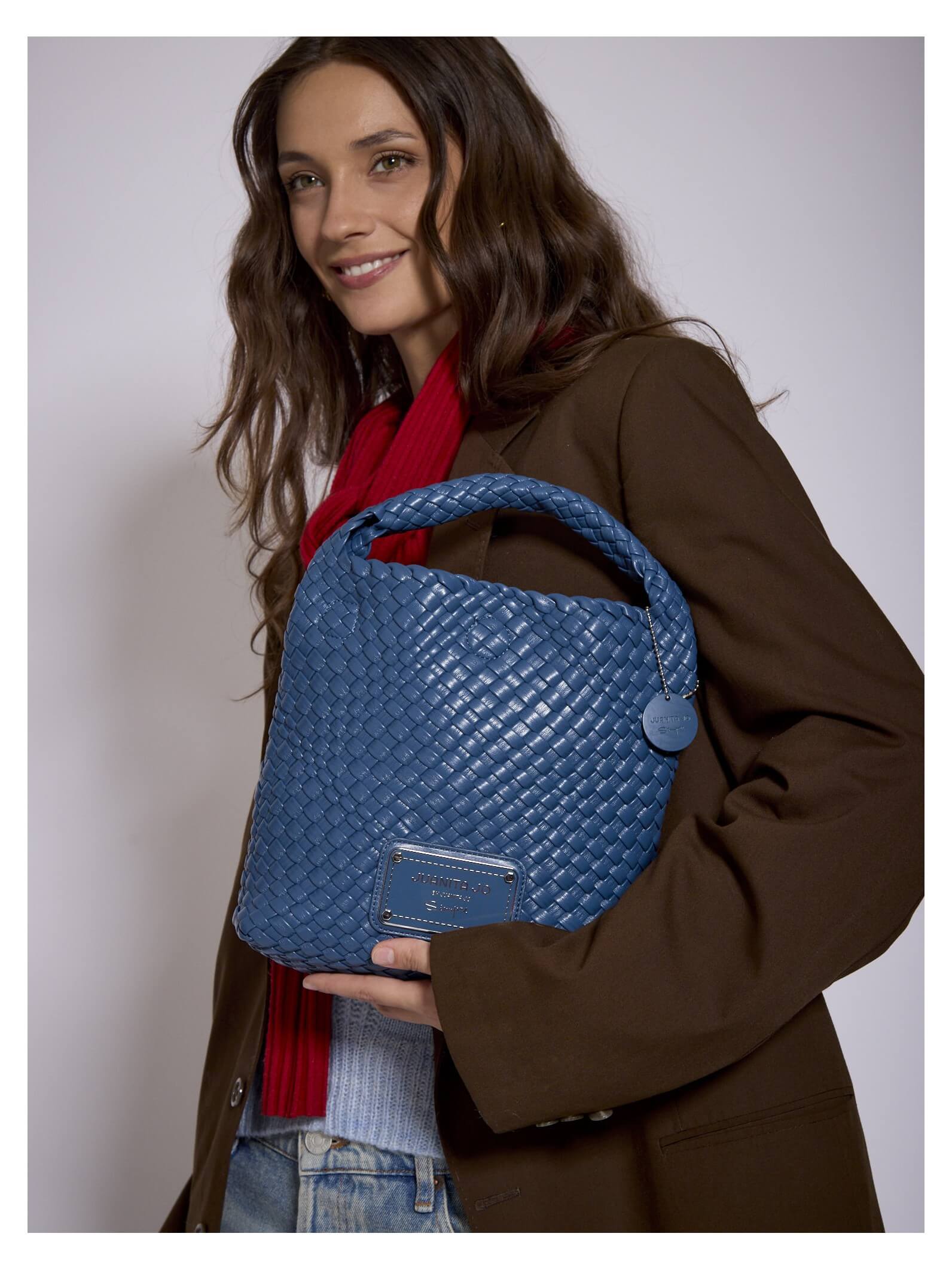 Set Lazo: Cartera chica + Sobre pouch cuadrado Azul