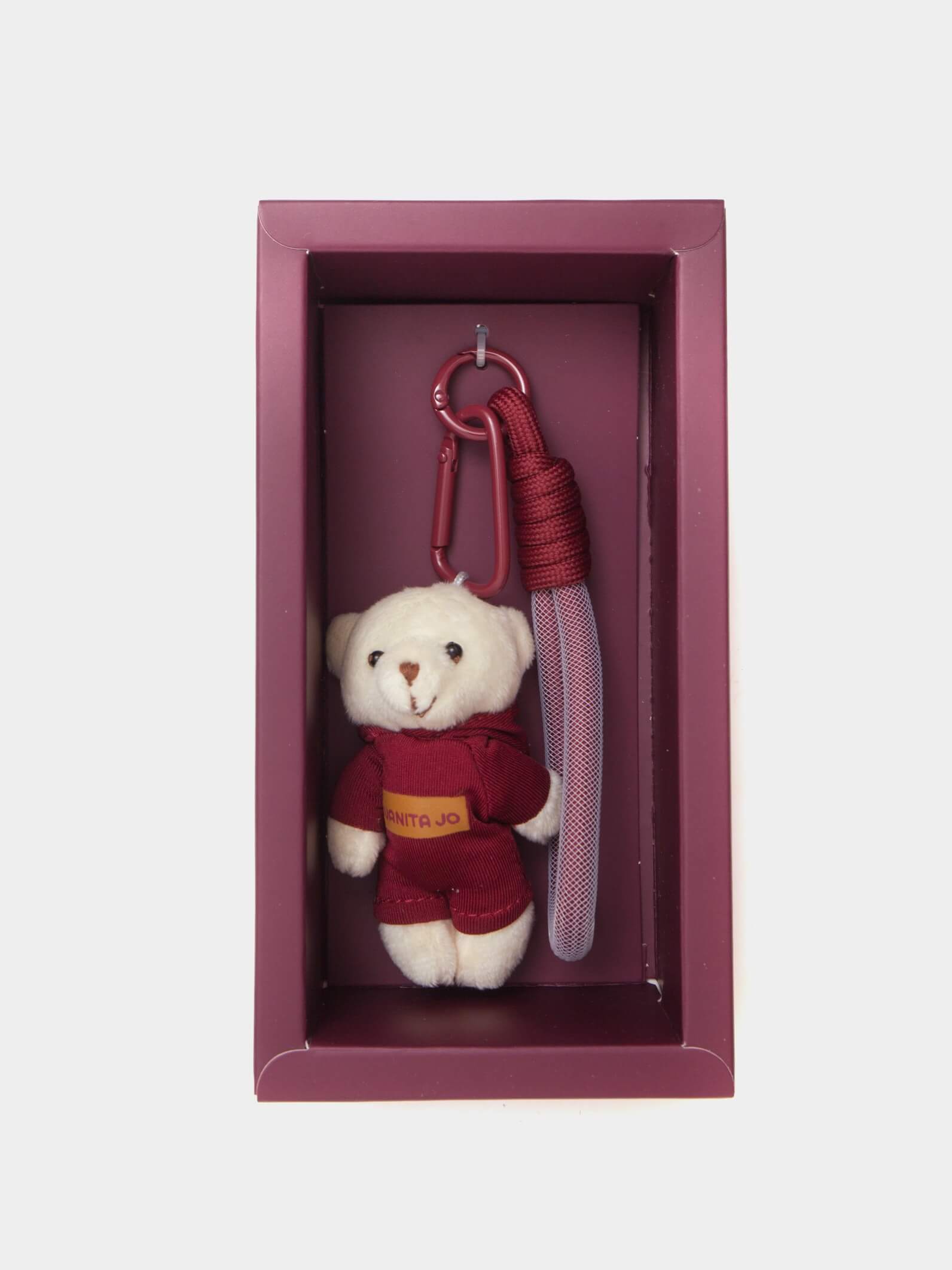 Llavero Charm Oso Peluche Bordó Feli