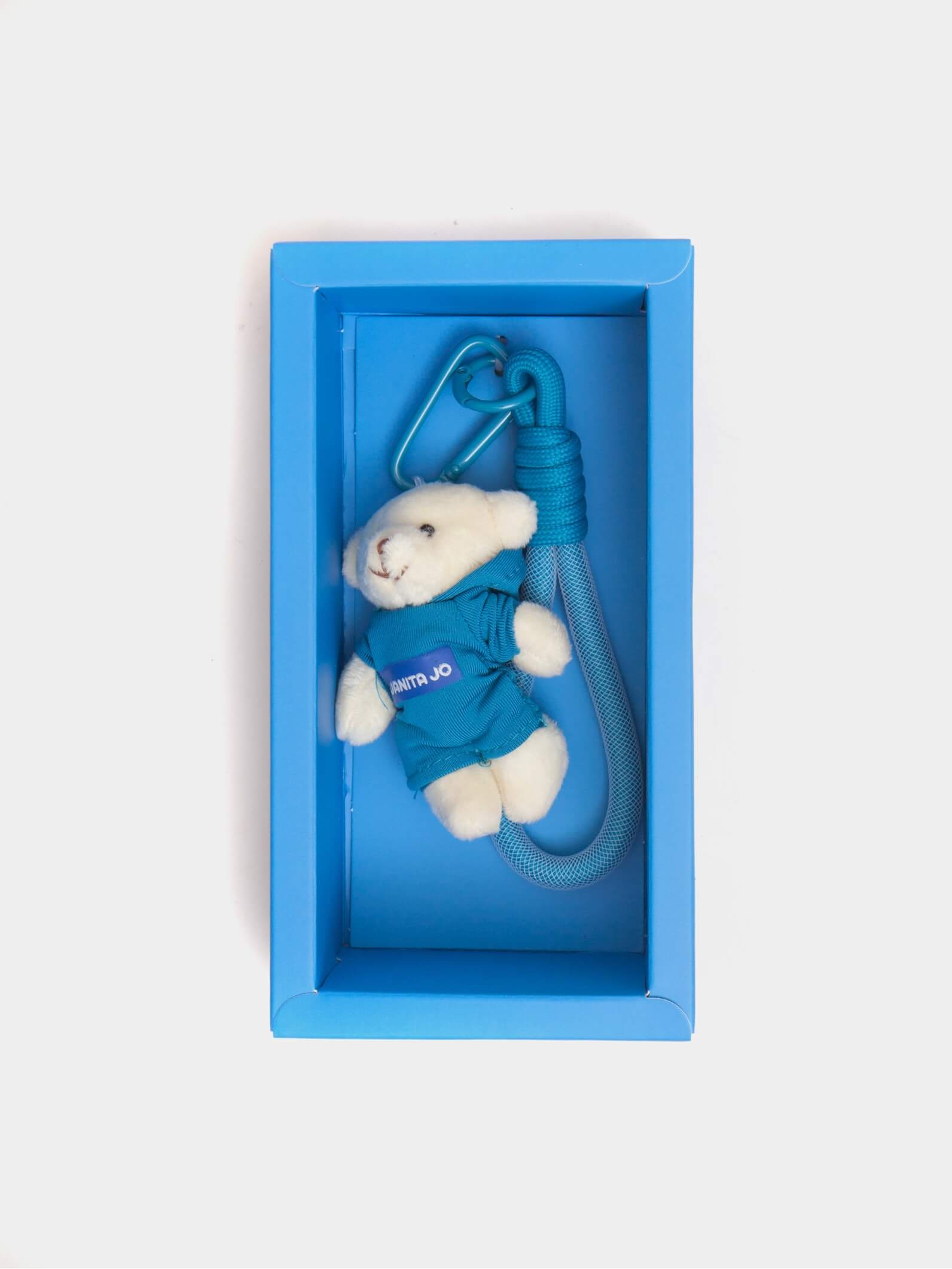 Llavero Charm Oso Peluche Celeste Manu