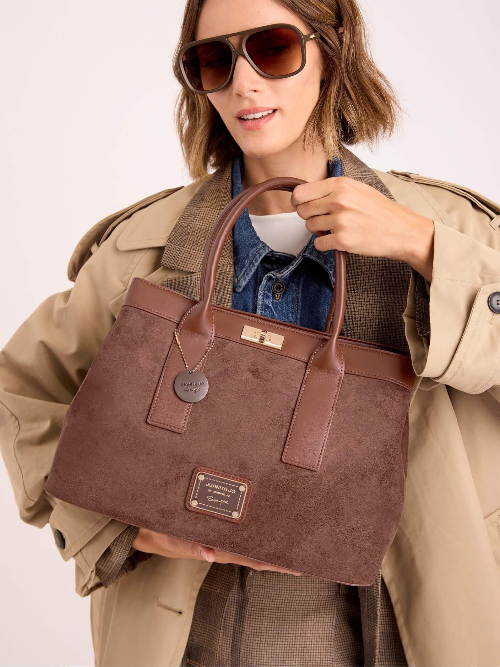Cartera de Mano Marrón Virginia