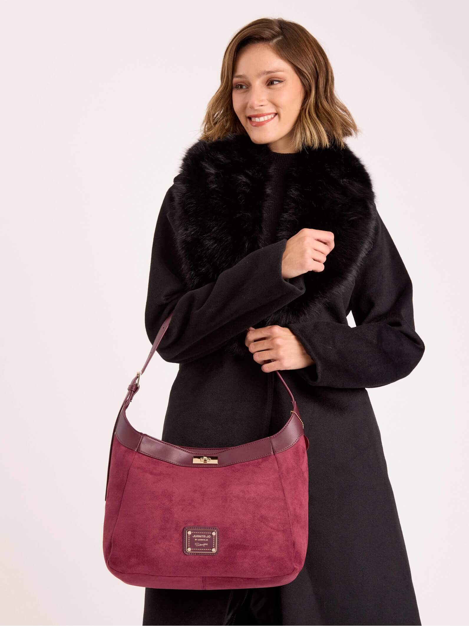 Cartera De Hombro Bordó Virginia