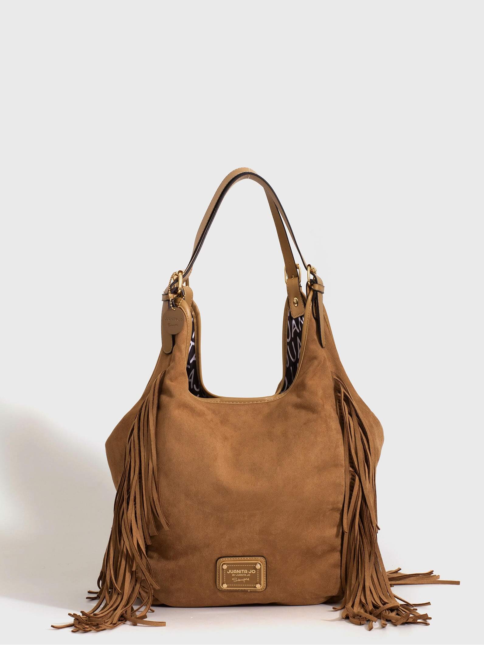 Cartera Flecos Mediana Camel Montana