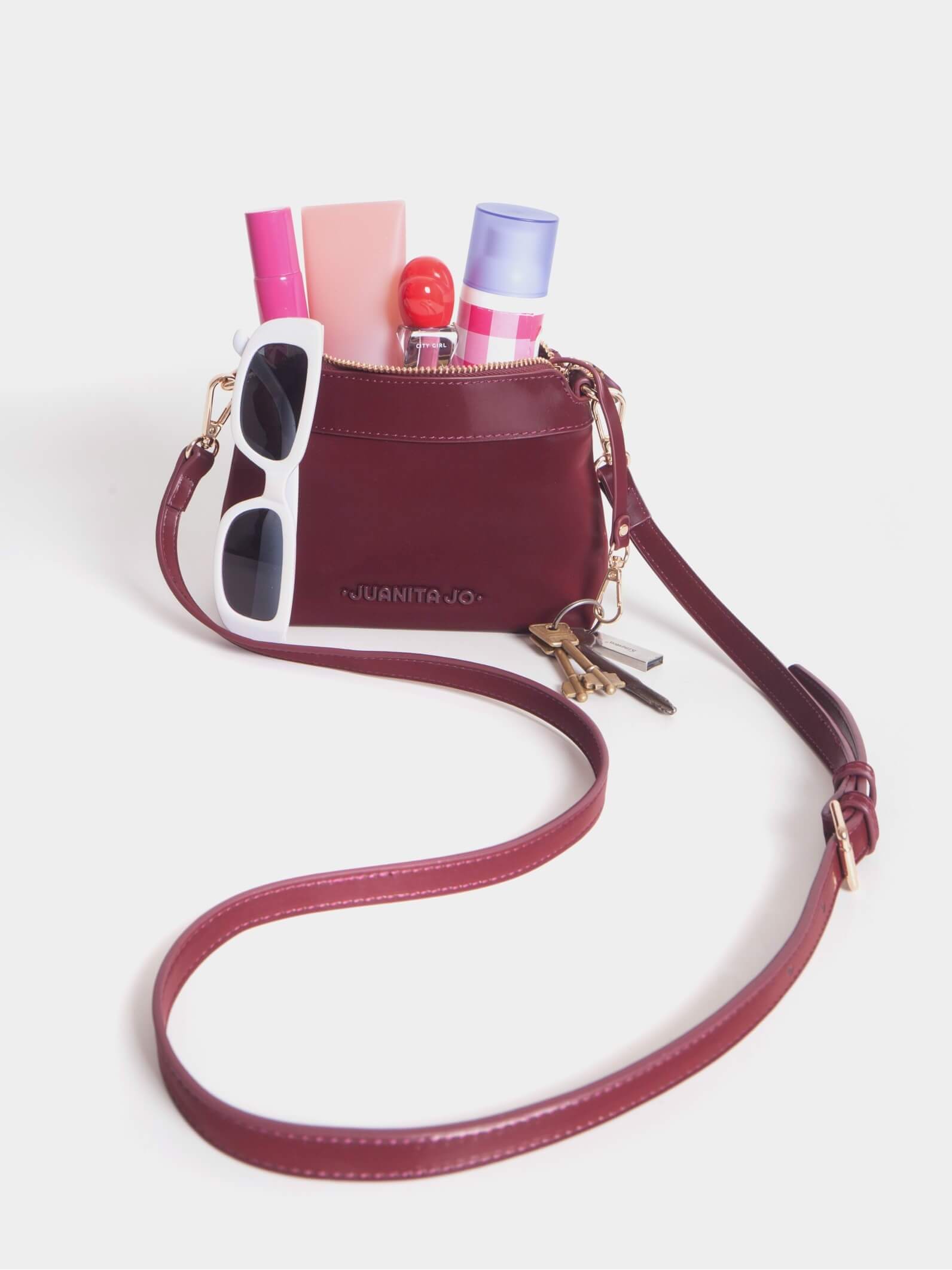 Cartera de mano y Minibag Meryl Bordó