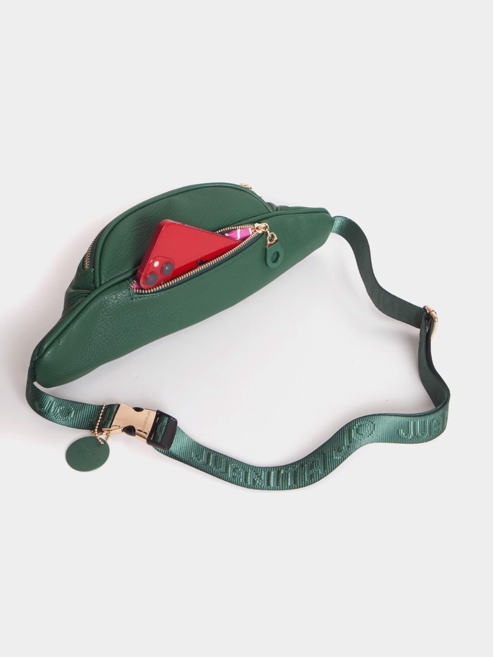Riñonera Verde Revel con bolsillo antirrobo