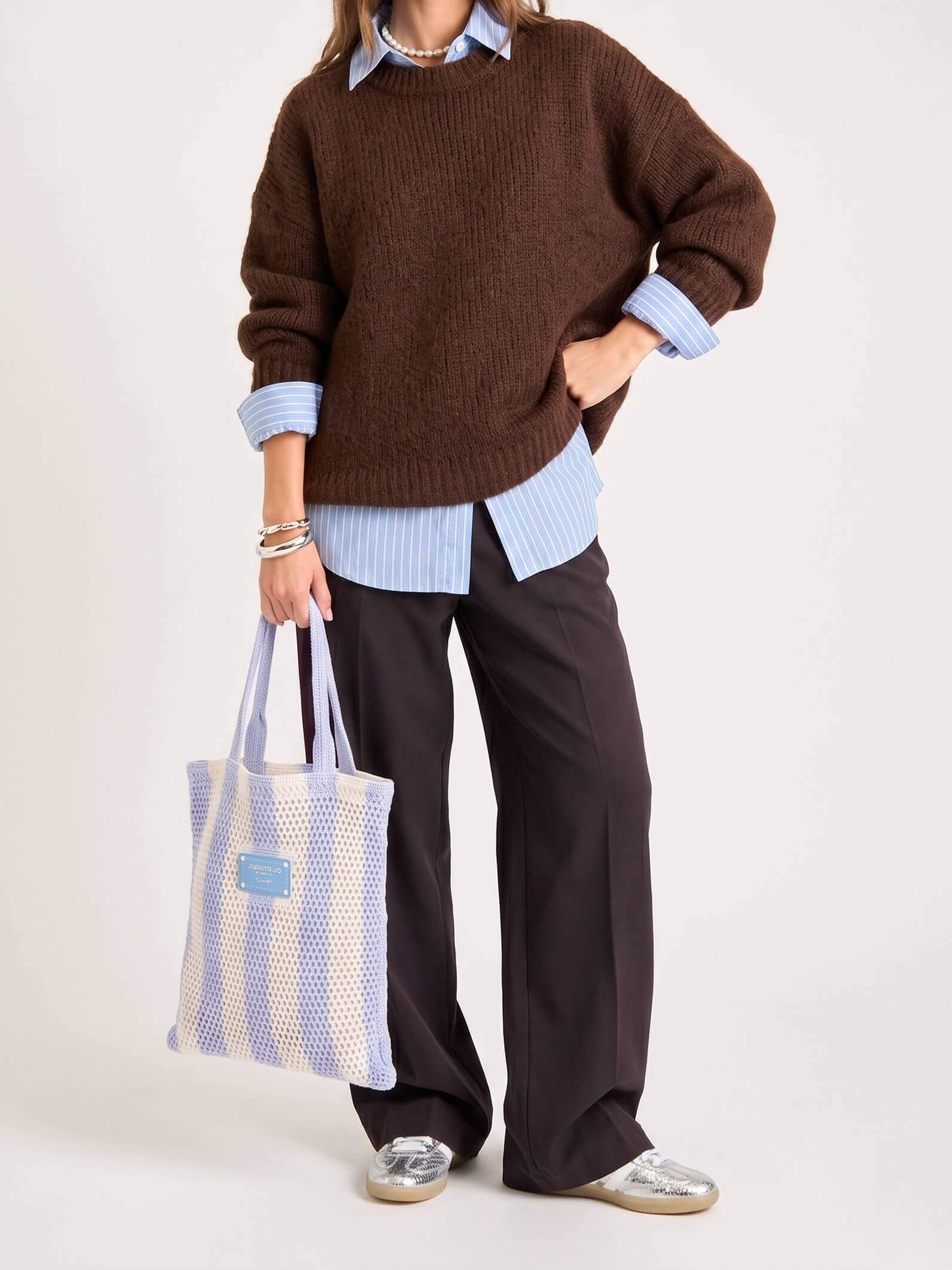 Tote Bag Tejida Celeste Argentina