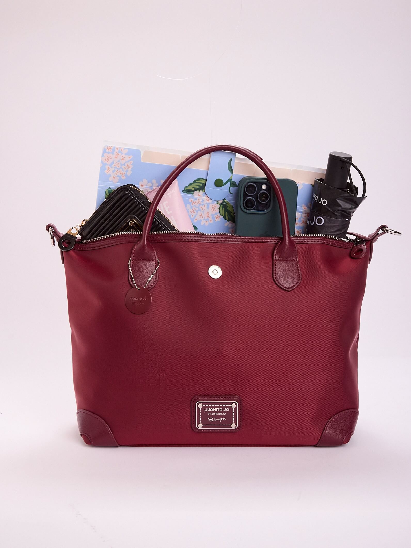 Cartera Mediana tipo Maletín Bordó Mara