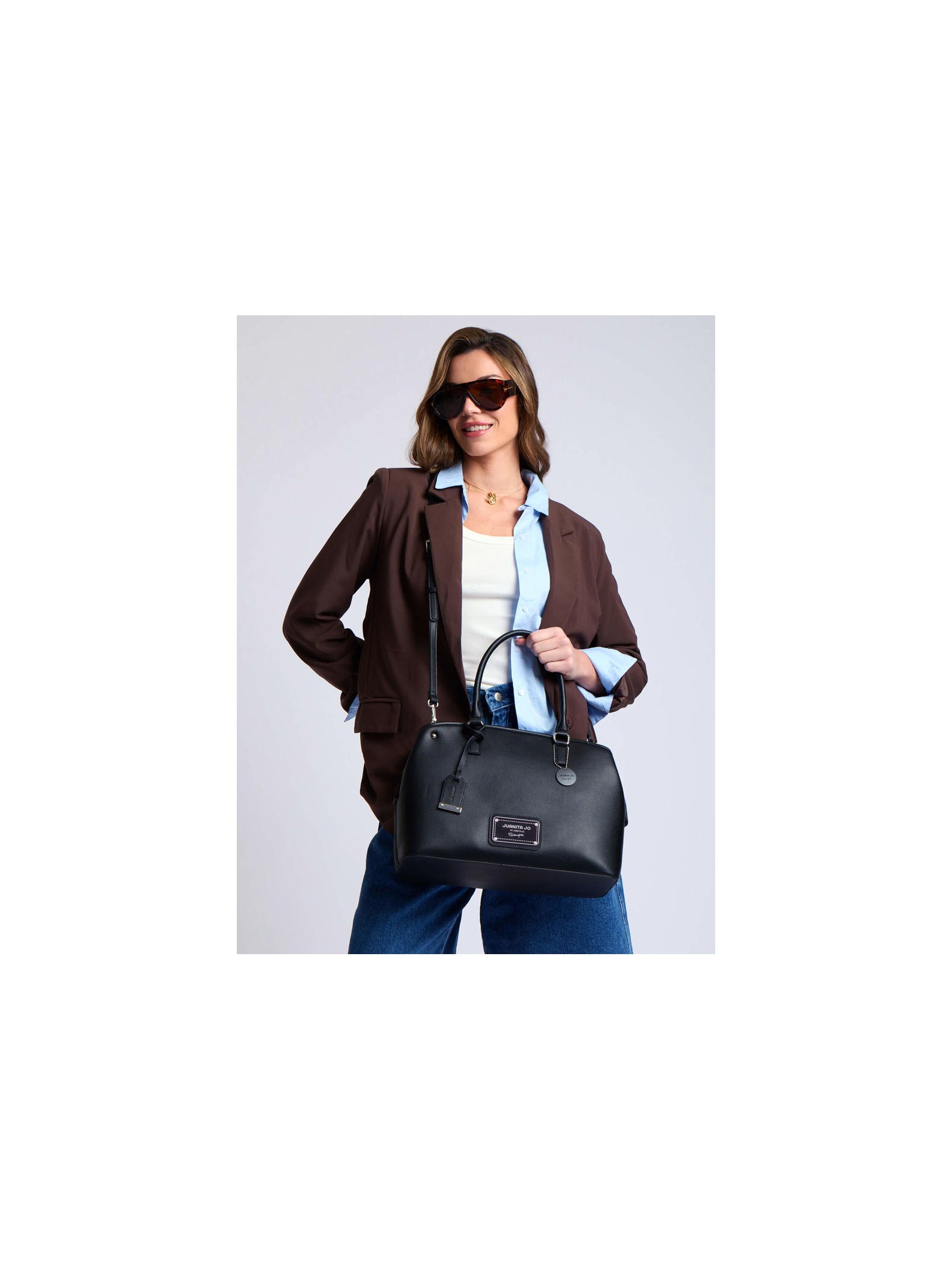 Cartera de mano grande Venecia Negro