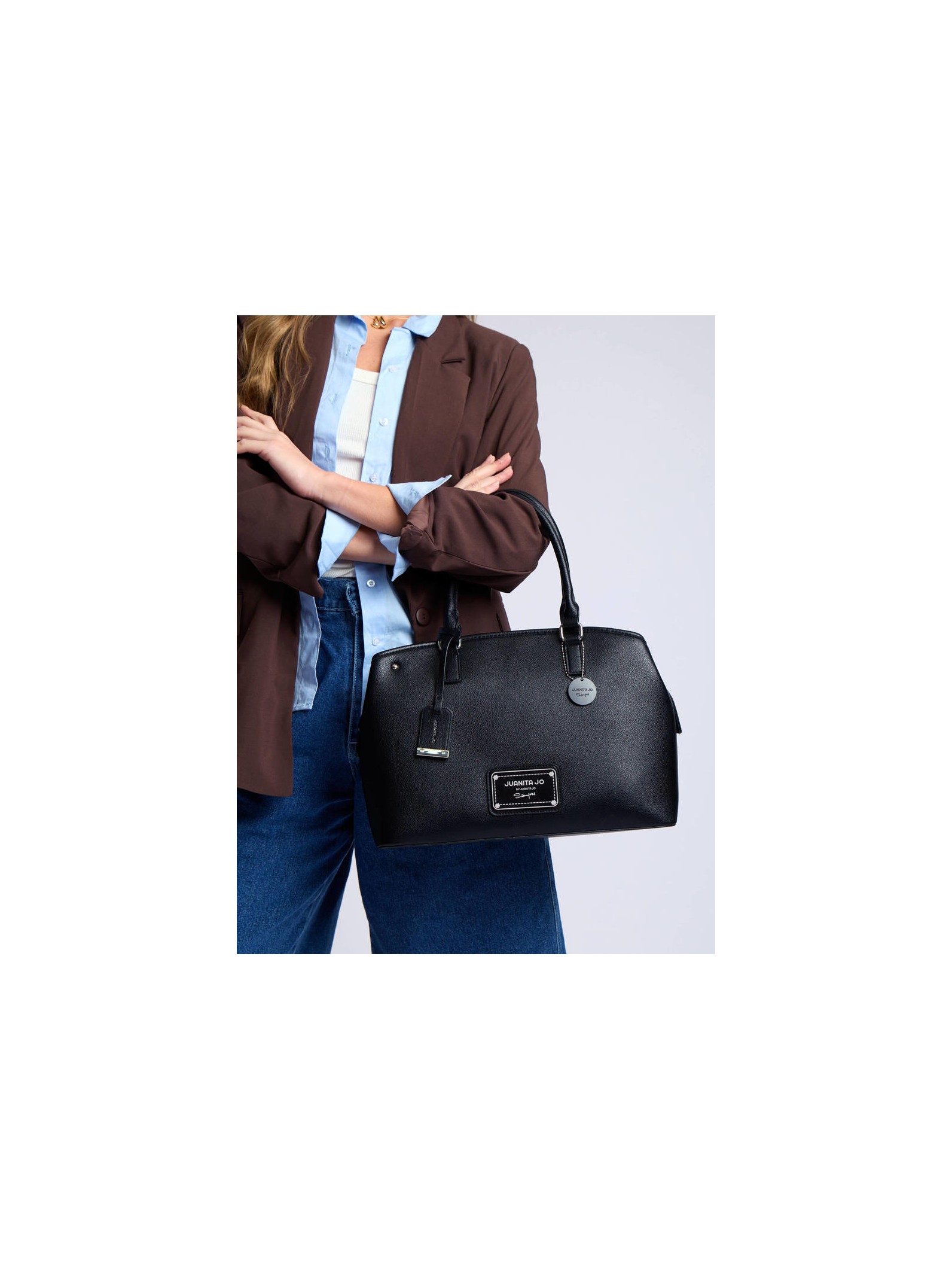 Cartera de mano grande Venecia Negro