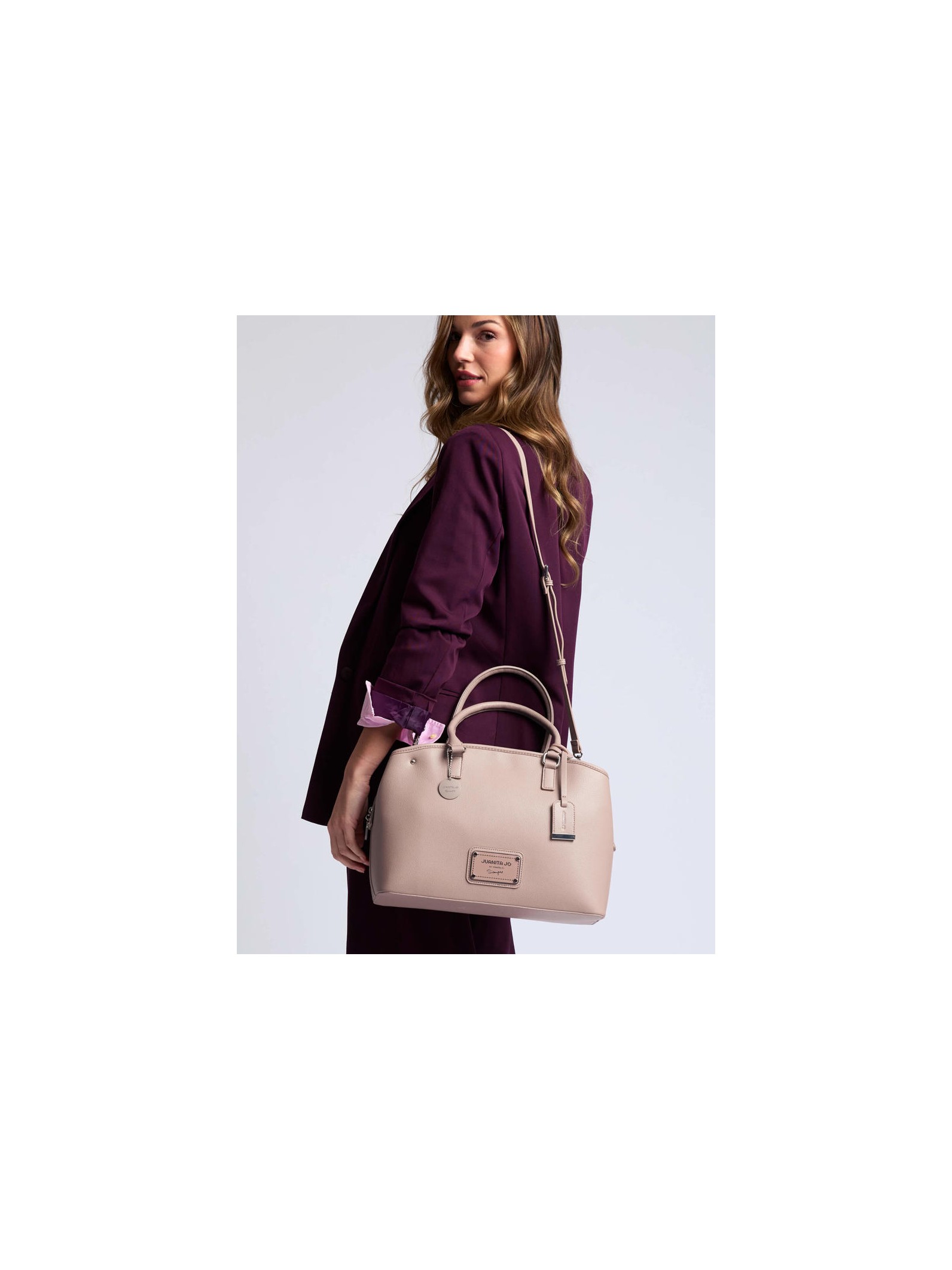 Cartera de mano grande Venecia Visón