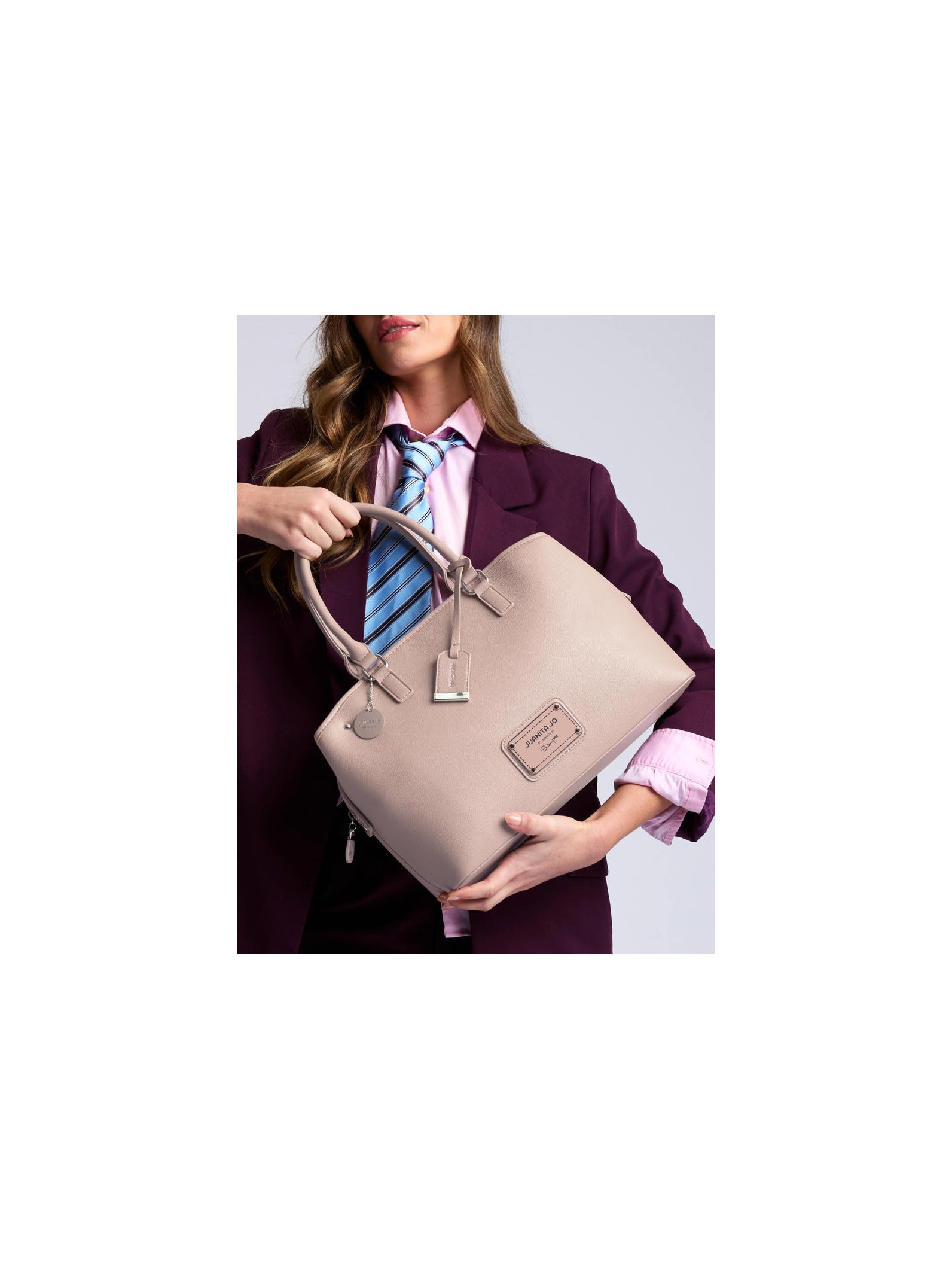 Cartera de mano grande Venecia Visón