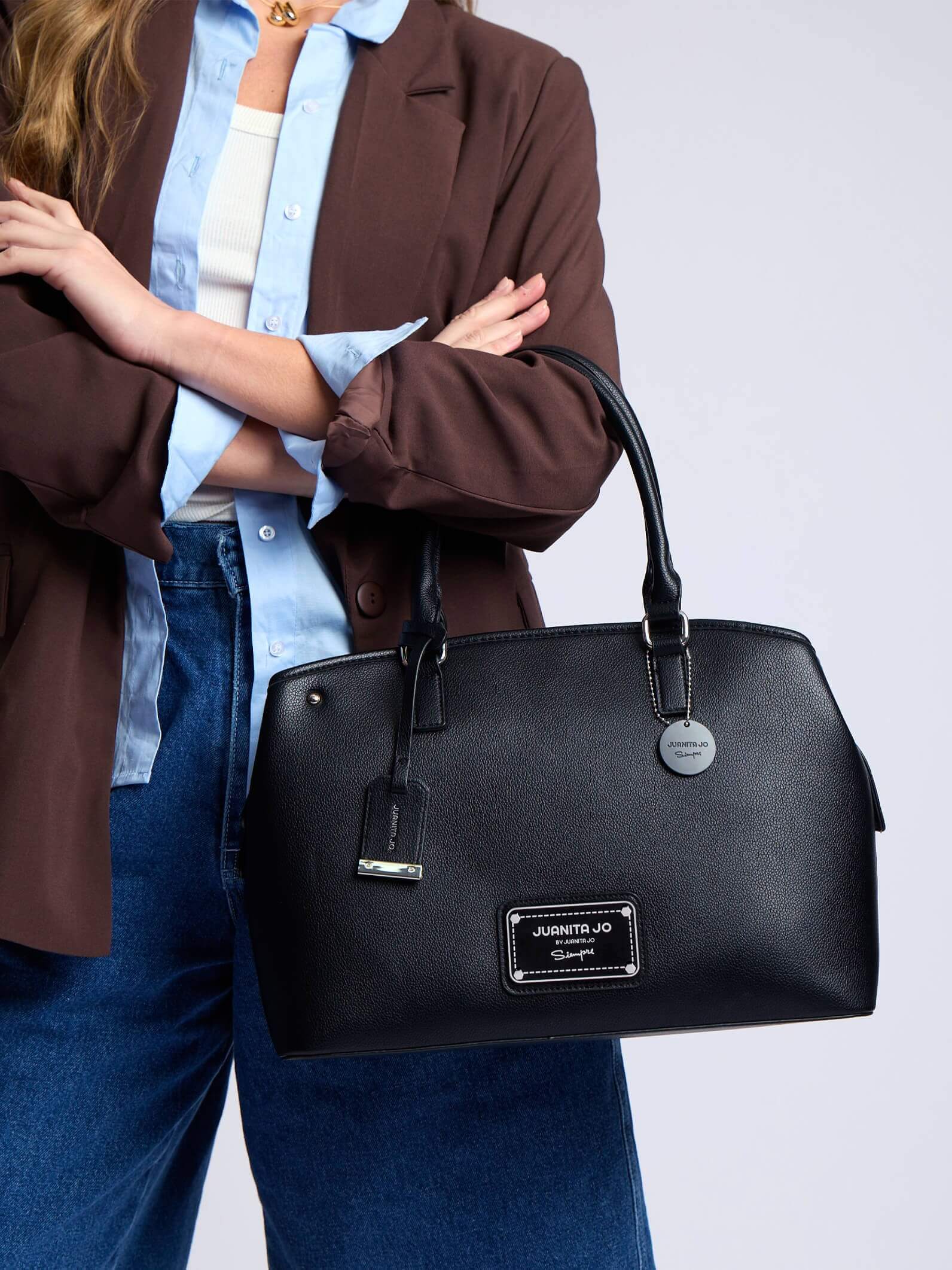 Cartera de mano grande Venecia Negro