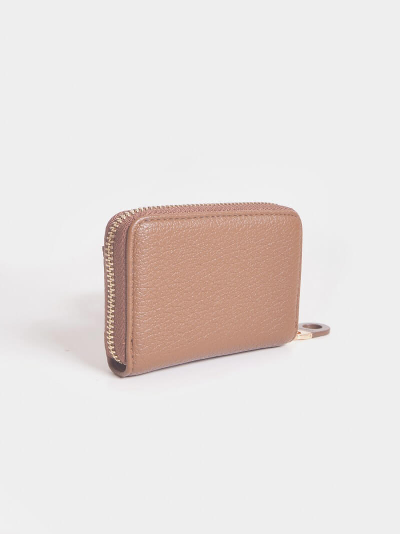 Tarjetero abanico con bolsillo externo Visón